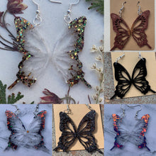Load image into Gallery viewer, Black/brown butterfly wing earrings (MADE TO ORDER)