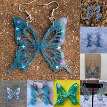 Load image into Gallery viewer, Blue butterfly wing earrings (MADE TO ORDER)