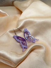 Load image into Gallery viewer, 2 tone glitter butterfly wing earrings
