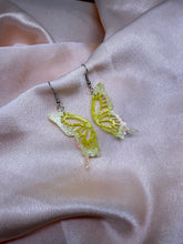Load image into Gallery viewer, 2 tone glitter butterfly wing earrings
