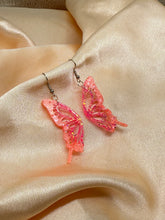 Load image into Gallery viewer, 2 tone glitter butterfly wing earrings

