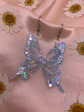 Load image into Gallery viewer, Glow in the dark butterfly wing earrings
