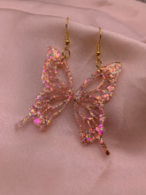 Load image into Gallery viewer, Mirage iridescent butterfly wing earrings
