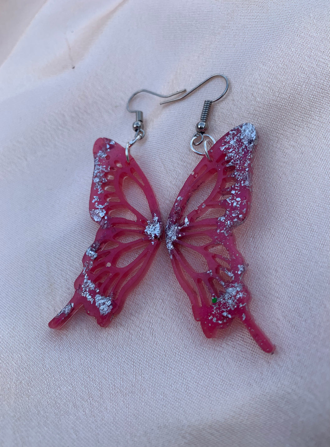 Pearl butterfly wing earrings (SLIVER)