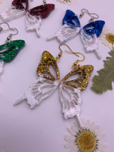 Load image into Gallery viewer, Half&amp;Half Christmas butterfly wing earrings
