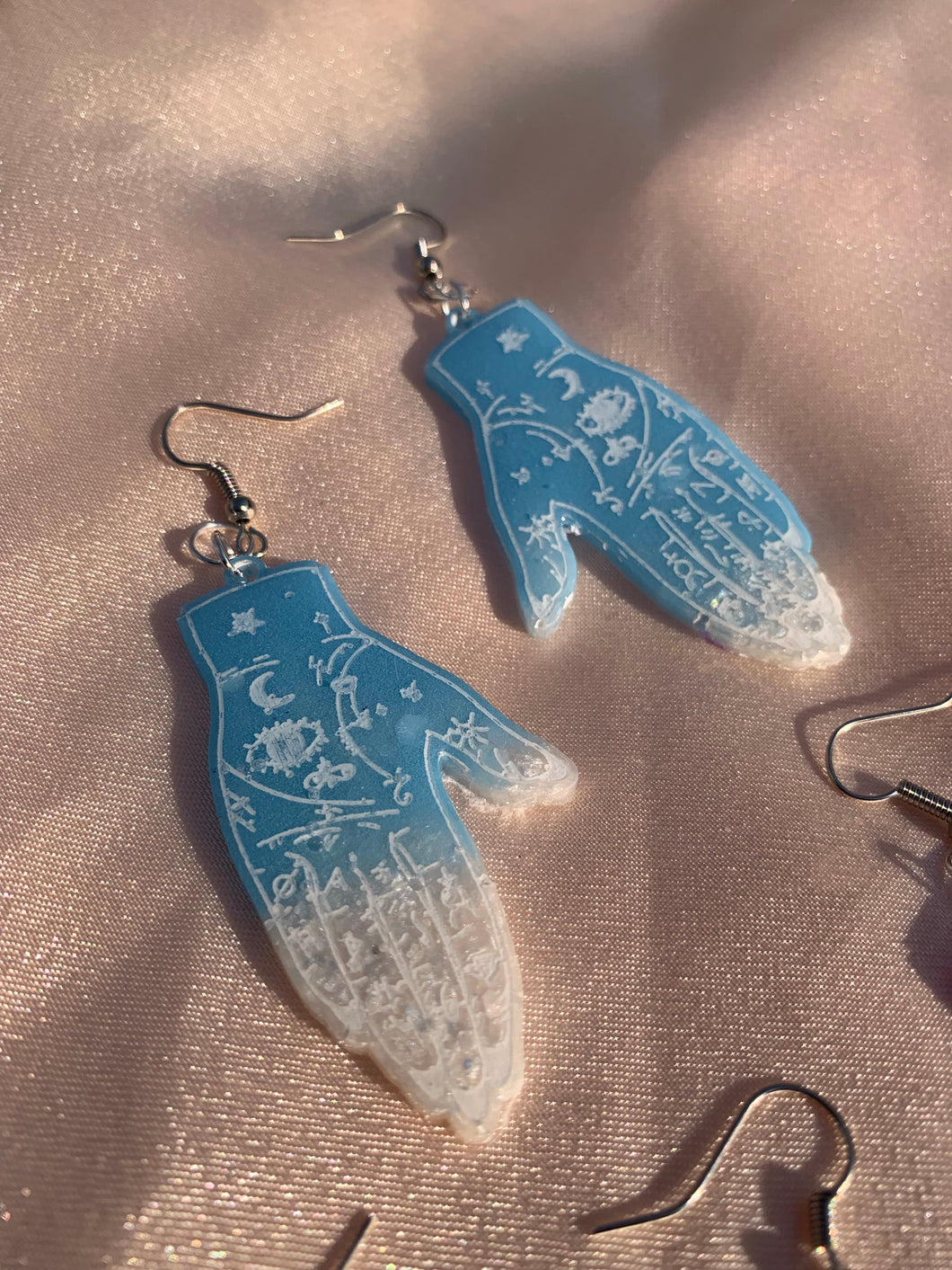 Palmistry hand earrings