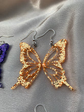 Load image into Gallery viewer, Gold butterfly wing earrings

