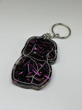 Load image into Gallery viewer, Purple velvet color shift lady keychain
