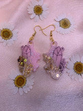 Load image into Gallery viewer, Pink and gold crystal earrings
