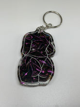 Load image into Gallery viewer, Purple velvet color shift lady keychain
