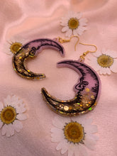 Load image into Gallery viewer, Pink and gold moon earrings
