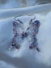 Load image into Gallery viewer, Glitter mix butterfly wing earrings
