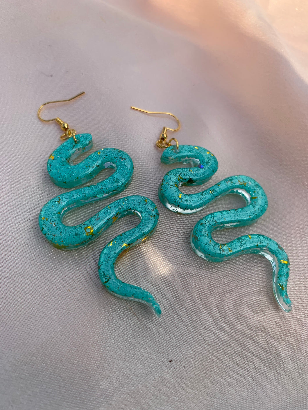Turquoise snake earrings