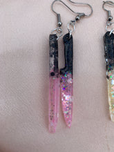 Load image into Gallery viewer, Glow in the dark knife earrings
