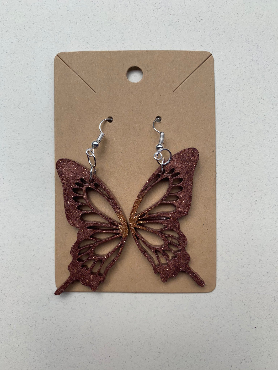 Black/brown butterfly wing earrings (MADE TO ORDER)