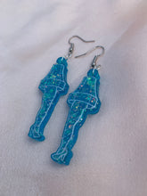 Load image into Gallery viewer, Blue leg lamp earrings
