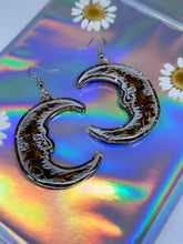 Load image into Gallery viewer, Gold velvet moon earrings
