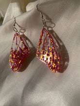 Load image into Gallery viewer, Dark pink glitter butterfly earrings
