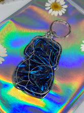 Load image into Gallery viewer, Blue velvet color shift lady keychain
