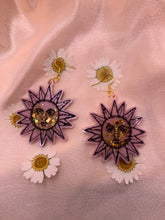 Load image into Gallery viewer, Pink and gold sun earrings
