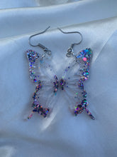 Load image into Gallery viewer, Glitter mix butterfly wing earrings
