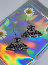 Load image into Gallery viewer, Velvet color shift moth earrings
