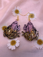 Load image into Gallery viewer, Pink and gold frog earrings
