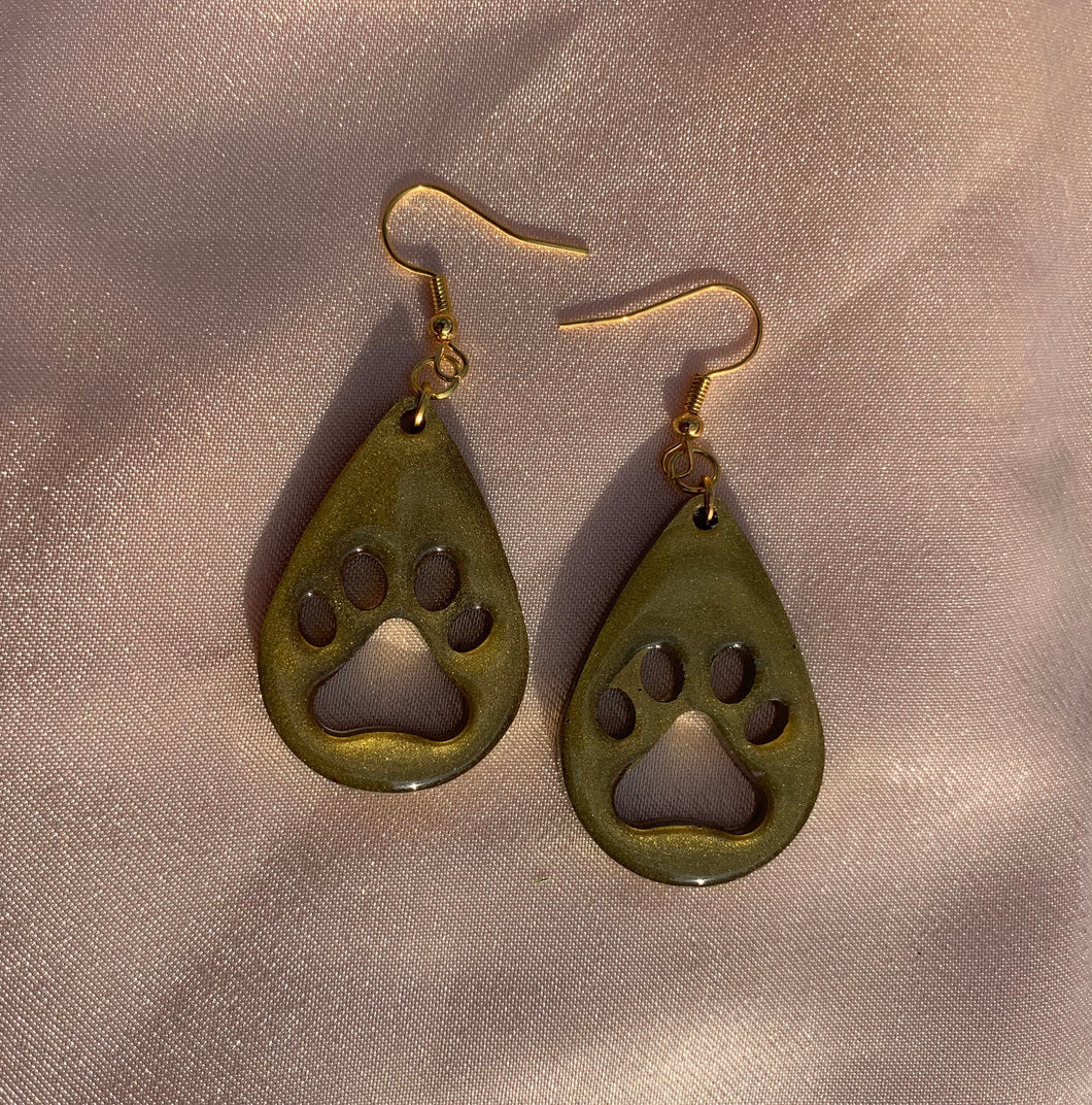 Dog paw earrings