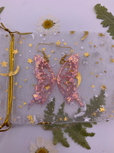 Load image into Gallery viewer, Cotton candy glitter butterfly wing earrings
