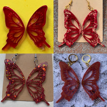 Load image into Gallery viewer, Red butterfly wing earrings (MADE TO ORDER)
