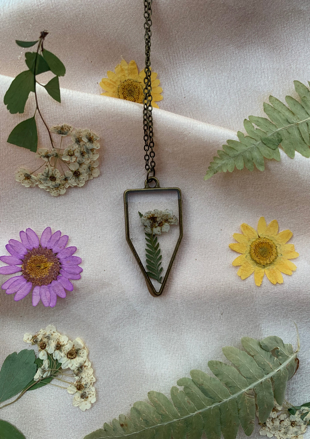 Bronze flower necklaces