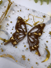 Load image into Gallery viewer, (2) Pearl butterfly wing earrings (GOLD)
