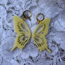 Load image into Gallery viewer, Yellow butterfly wing earrings (MADE TO ORDER)
