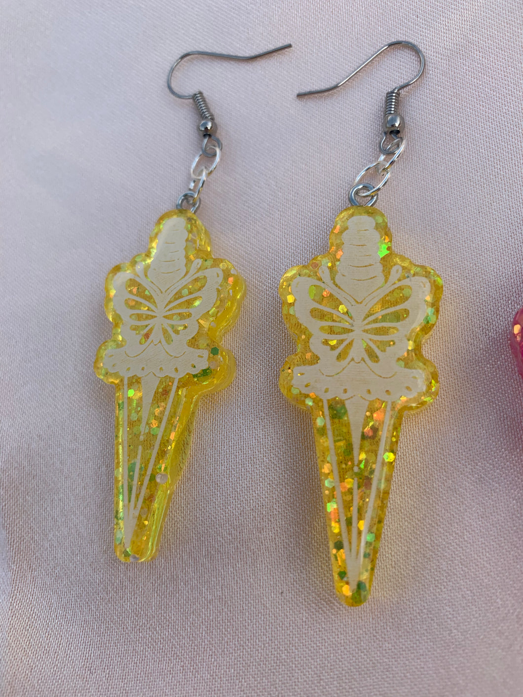 Butterfly dagger earrings