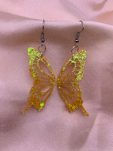 Load image into Gallery viewer, Full yellow butterfly wing earrings
