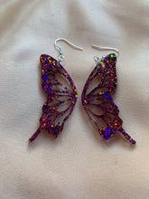 Load image into Gallery viewer, Halloween butterfly wing earrings
