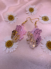 Load image into Gallery viewer, Pink and gold crystal earrings
