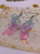 Load image into Gallery viewer, Blue,purple, pink glow in the dark earrings
