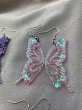 Load image into Gallery viewer, Baby pink butterfly wing earrings
