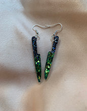 Load image into Gallery viewer, Moss green knife earrings
