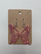 Load image into Gallery viewer, Pink butterfly wing earrings (MADE TO ORDER)
