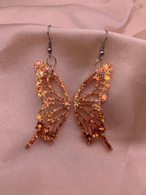 Load image into Gallery viewer, Dark orange butterfly wing earrings
