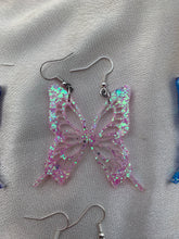 Load image into Gallery viewer, Baby pink butterfly wing earrings
