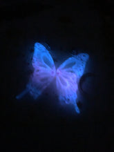 Load image into Gallery viewer, Purple and pink glow in the dark butterfly wing earrings
