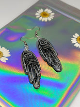 Load image into Gallery viewer, Sliver holographic velvet ghost earrings
