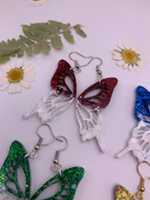 Load image into Gallery viewer, Half&amp;Half Christmas butterfly wing earrings
