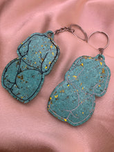 Load image into Gallery viewer, Gold and turquoise lady keychains
