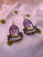 Load image into Gallery viewer, Pink and gold paw earrings
