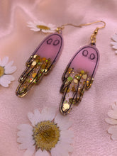 Load image into Gallery viewer, Pink and gold ghost earrings
