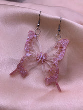 Load image into Gallery viewer, Blush pink butterfly wing earrings
